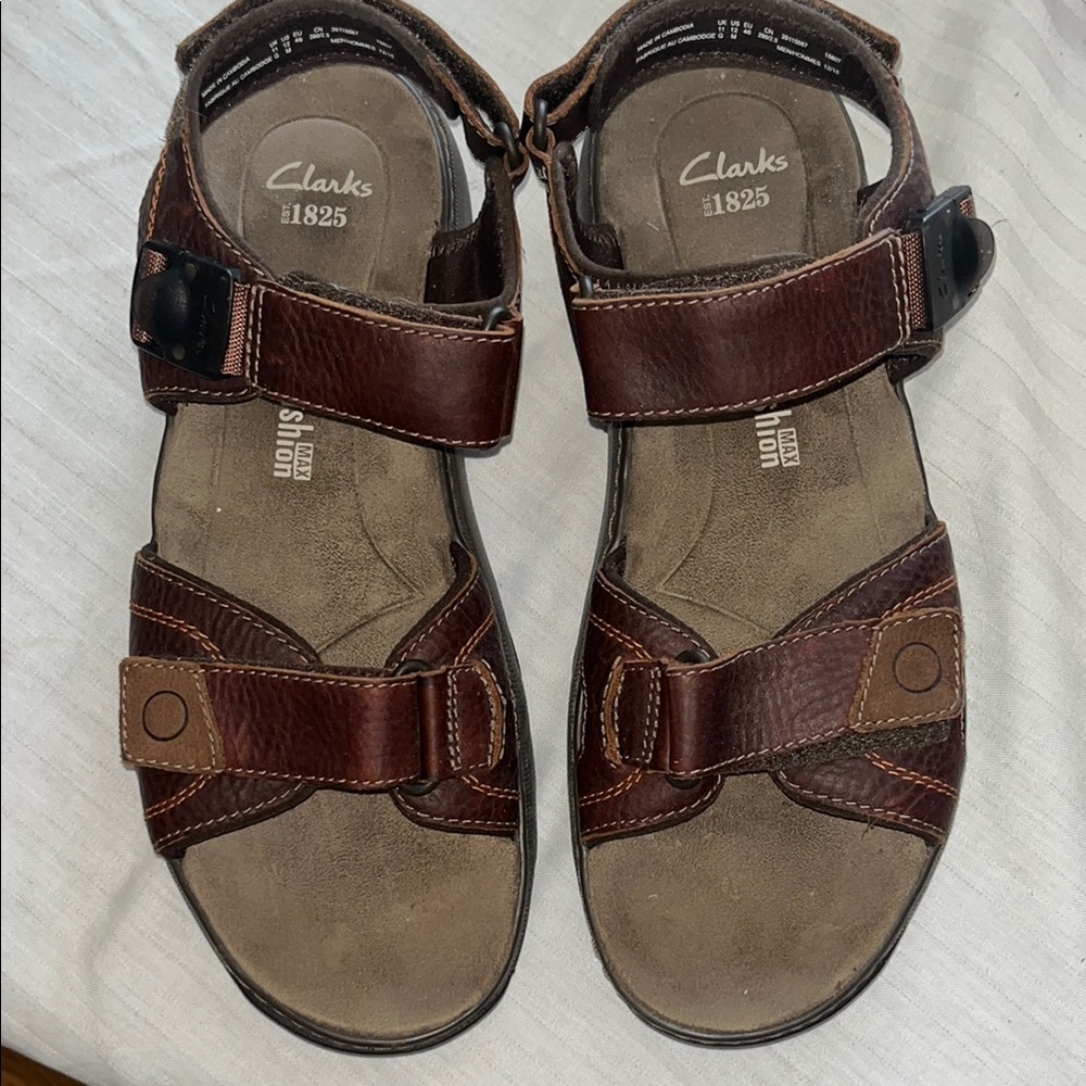 Clarks Men's Dark Brown Leather Sandals